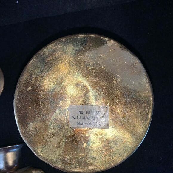 Triptych Brass Candle Holder Set - Joy Design, Rocking Horse, Voltive Pine Trees - Picture 12 of 13